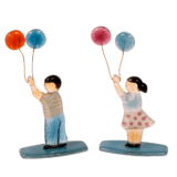 Σετ γυάλινο αγόρι-κορίτσι με μπαλόνια σε γυάλινη βάση 15χ8