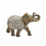 Inart Διακοσμητικός Ελέφαντας Antique Gold Πολυρητίνης 37x13x27cm
