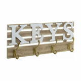 Inart Κρεμάστρα Τοίχου Ξύλινη “Keys” 4 Θέσεων 45x6x18cm