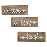ΣΕΤ 3 ΤΜΧ ΔΙΑΚΟΣΜΗΤΙΚΟ ΤΟΙΧΟΥ ΞΥΛΙΝΟ “LOVE LIVE LAUGH” HM7308 40×1,2×14 εκ.
