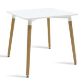 Τραπέζι Natali pakoworld τετράγωνο MDF χρώμα λευκό 80x80x76εκ
