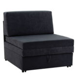 Πολυθρόνα κρεβάτι Lyric pakoworld με αποθηκευτικό χώρο ύφασμα ανθρακί antique 85x79x99εκ