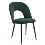 Καρέκλα Jonah pakoworld βελούδο σκούρο πράσινο-μαύρο πόδι
