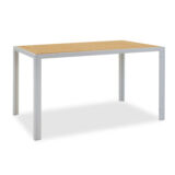 Tραπέζι Tessa pakoworld μέταλλο λευκό-φυσικό 140x80x75εκ