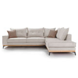 Γωνιακός καναπές αριστερή γωνία Luxury II pakoworld ύφασμα cream-mocha 290x235x95εκ