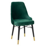 Καρέκλα Evadne pakoworld βελούδο σκούρο πράσινο-μαύρο χρυσό πόδι