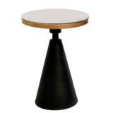 Βοηθητικό τραπέζι Flynn pakoworld μαύρο-χρυσό Φ42×57εκ